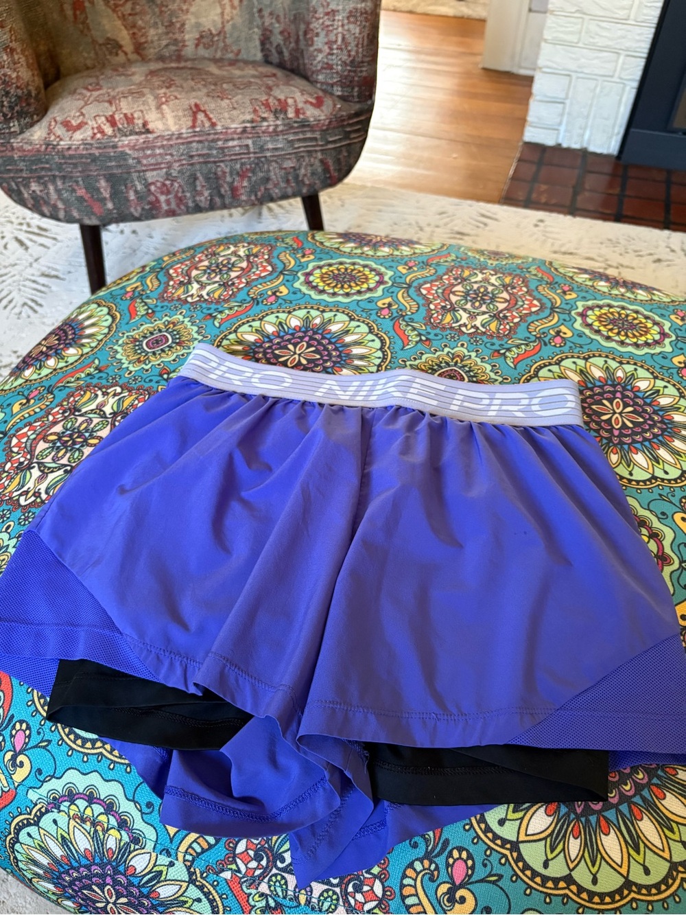 Nike Purple Layered Running Shorts with Black Inner Liner